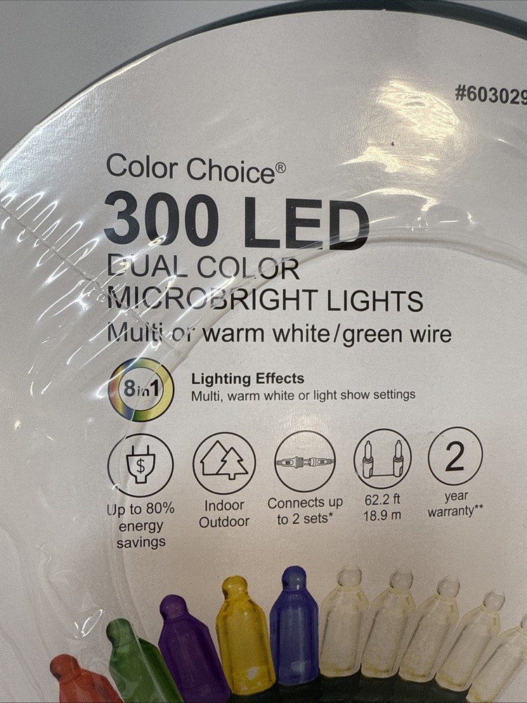 GE Color Choice 300 Ct 62.2-ft Multiffunction White/Multicolor LED String Lights
