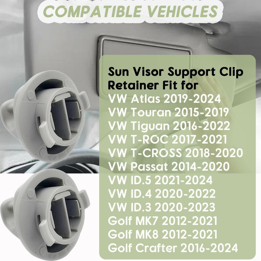 2PCS Interior Sun Visor Hook Clip Brackets/Sun Visor Clips Compatible with 20...
