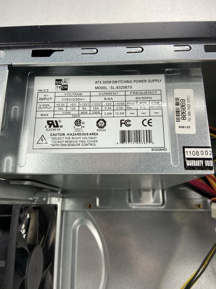 Ultra Mini Tower Computer Case Soly Tech SL-8320BTX 300W PSU