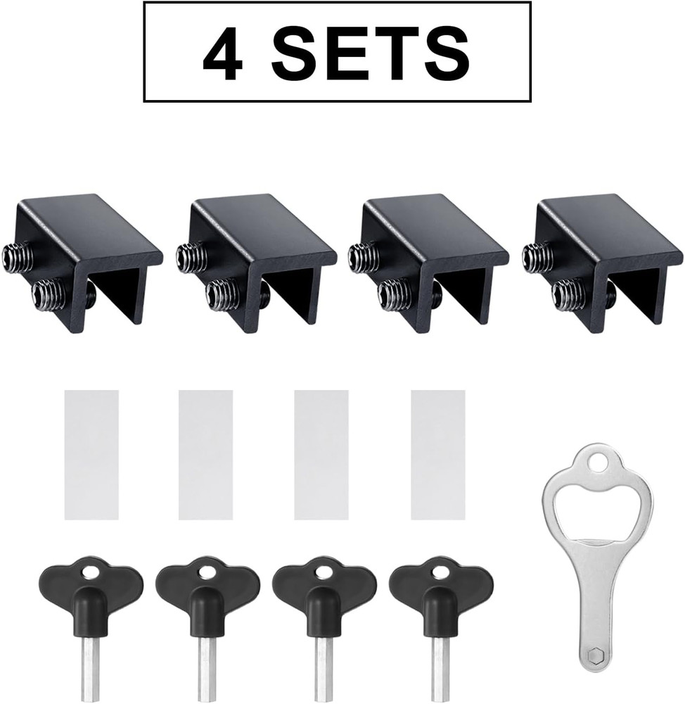 Window Locks,4 Pack Sliding Window Locks with Key for Vertical & Horizontal Slid