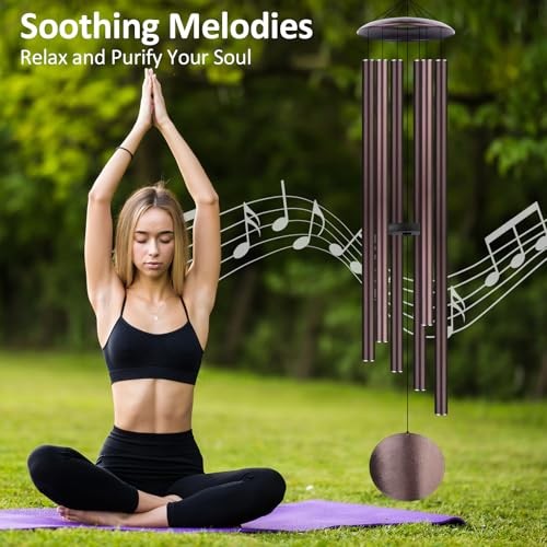 54" Large Wind Chimes for Outside Deep Tone - Gift Box Packaged, Bronze