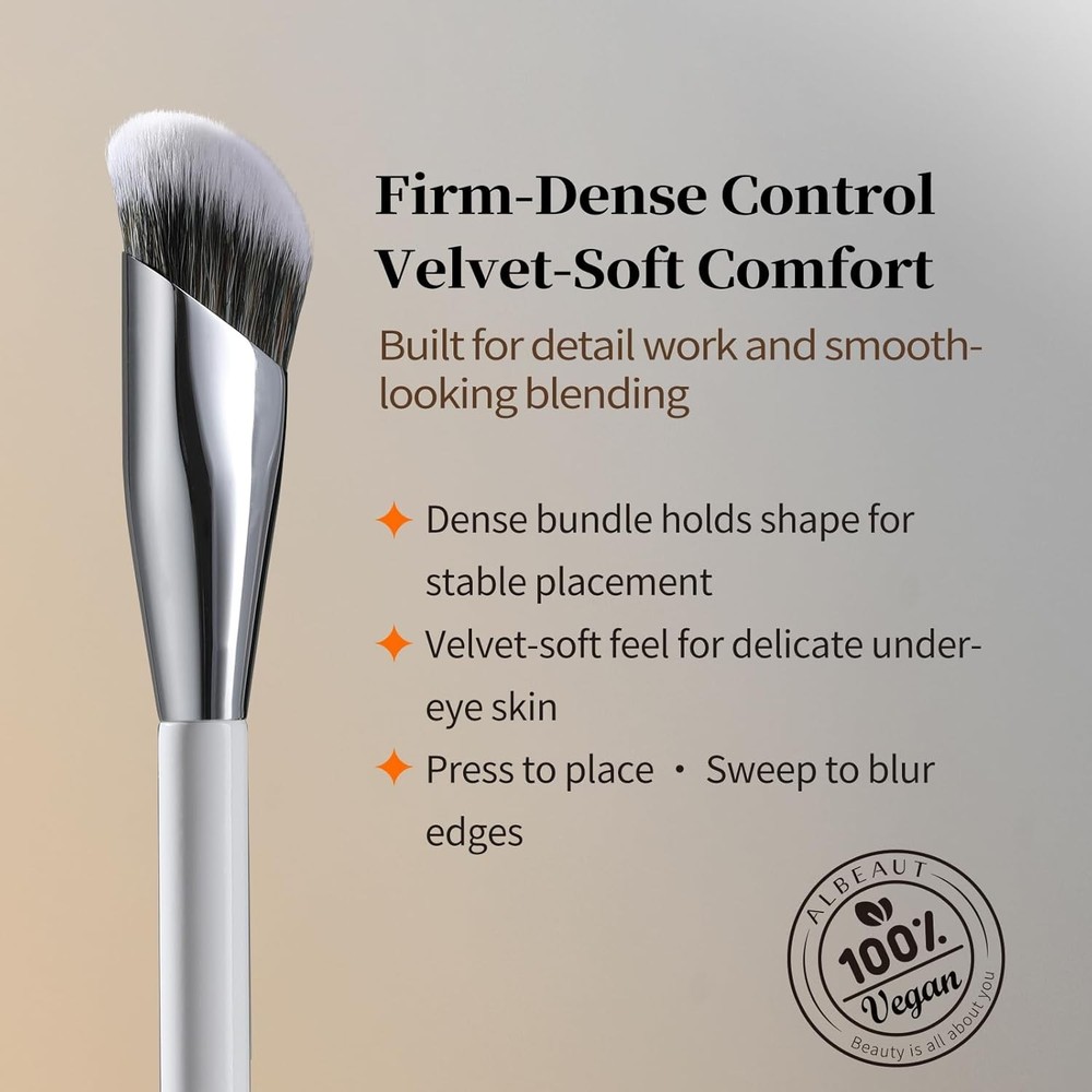 Concealer Brush, Angled Under Eye Makeup Small Foundation Precision Face