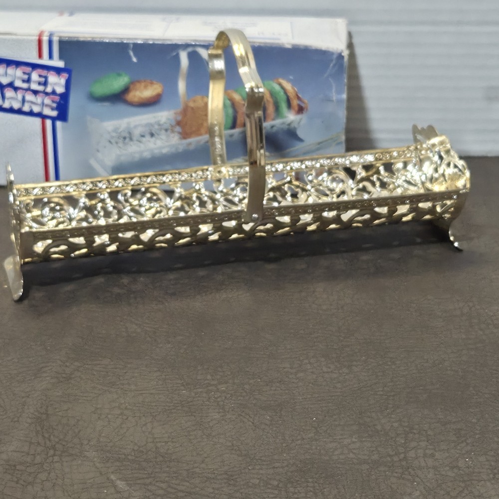 Vintage Queen Anne Silver Plated Cracker Biscuit Rack Tray In Original Box