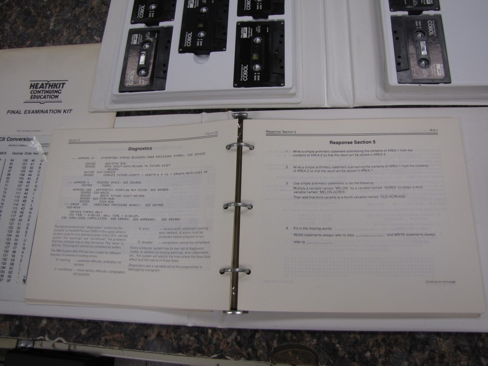 HEATHKIT 1977 Continuing Education for COBOL PROGRAMMING Kit w/ 9 Tapes & Test