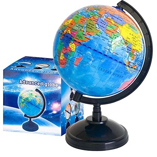 WORLD GLOBE EARTH Map Rotating Geography Ocean Classroom Learning Desktop 6