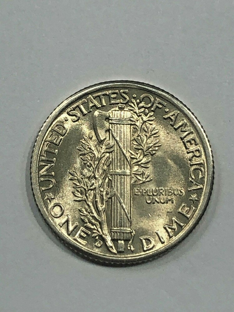1937-D Uncirculated Mercury Silver Dime - #19698