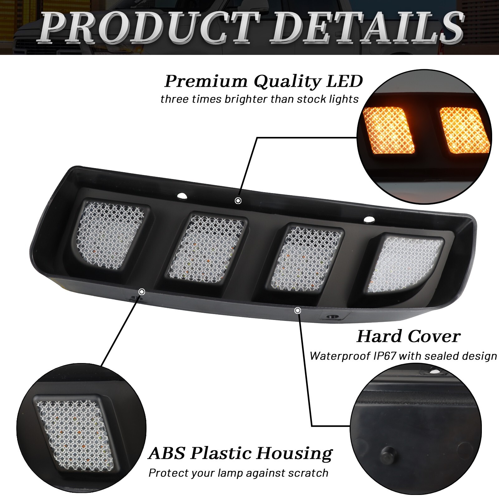 LED DRL Daytime Running Light Front Fog Lamp For Honda Civic Type R 2016-2020