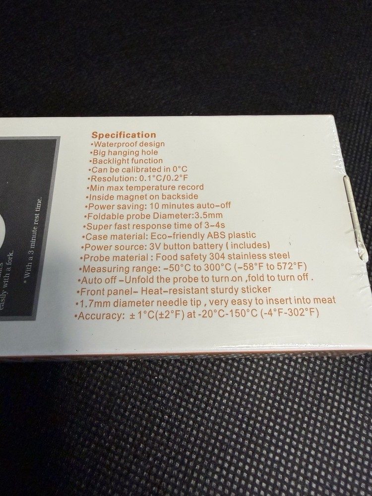 Comluck Waterproof Digital Meat Thermometer Instant Read Backlight Probe