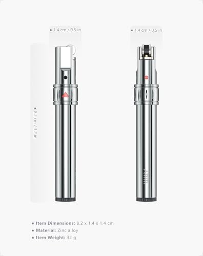 VVAY Soft Flame Butane Refillable Lighter - Adjustable Flame, Portable Pocket