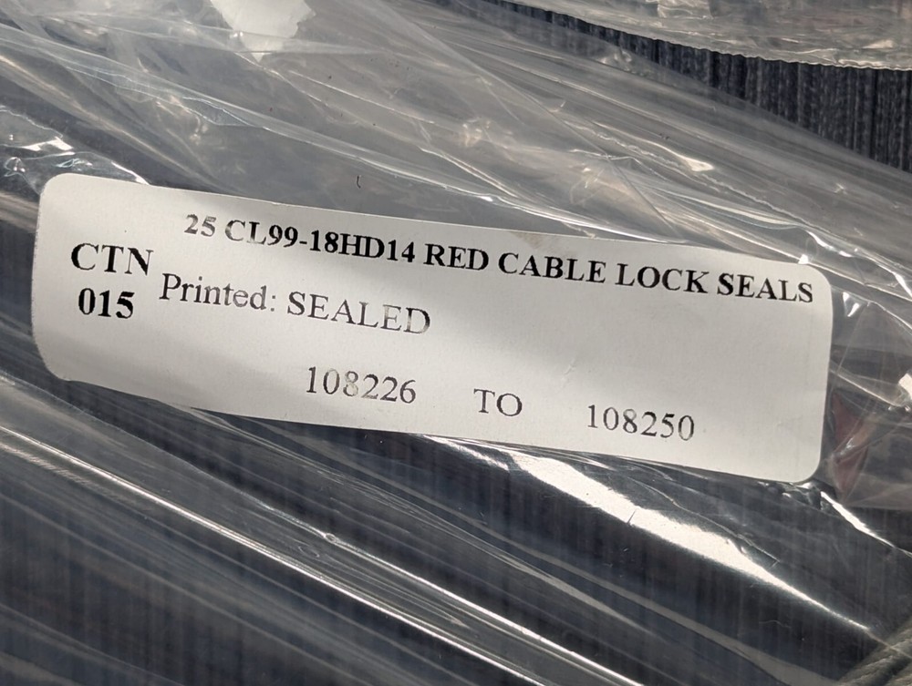 25 x American Casting CL99-18HD14 Red Cable Lock Seals Security