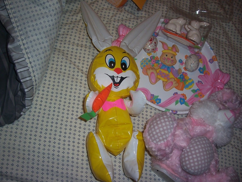 assorted Easter Bunny Rabbit Figurines lot of 6