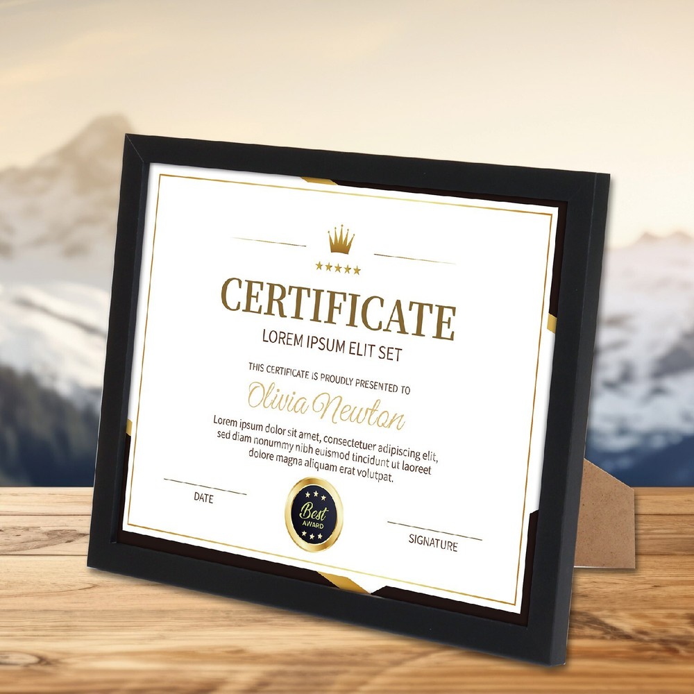 Document frames 8.5x11 Certificate Frames for Wall Or Tabletop , Set of 12 Black