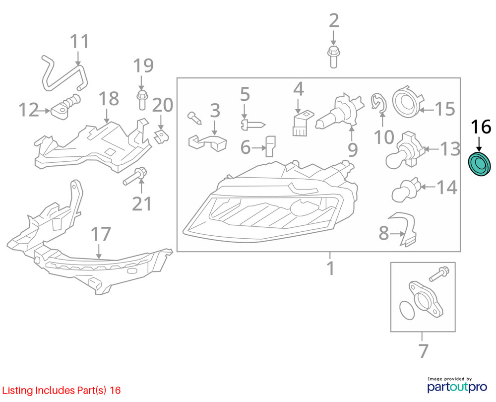 Audi 2009-2012 Audi A4 Headlight Bulb Cap 8J0941607
