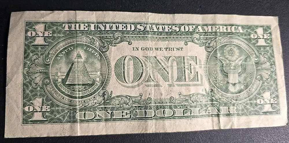 $1 One Dollar Note Fancy Trinary B55859898A