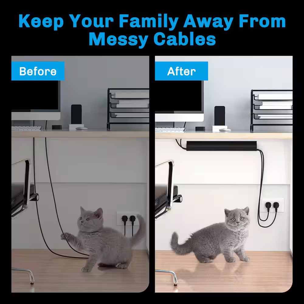2 Pack Cable Management Solution under Desk Cable Organizer Cord Management Kit