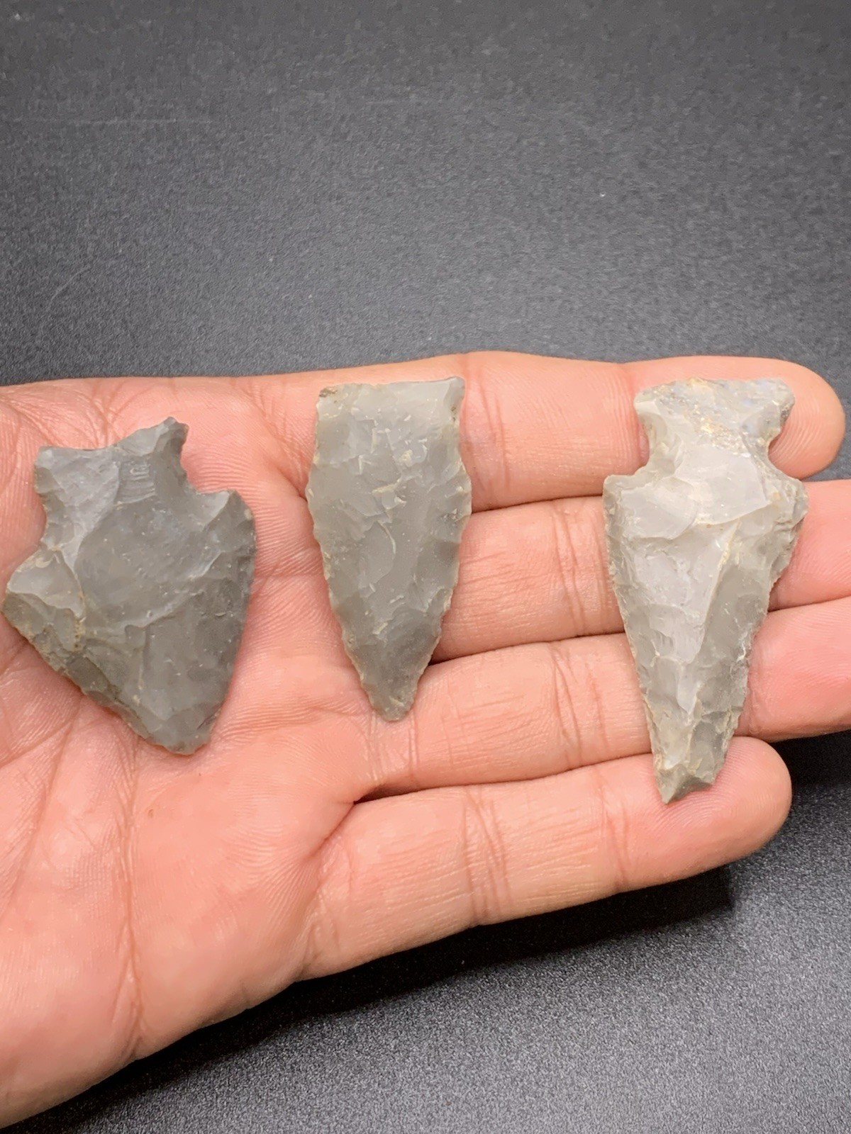 3 Authentic Hornstone Arrowhead From Knox Co Indiana 1 1/4 Inch Found Vincennes