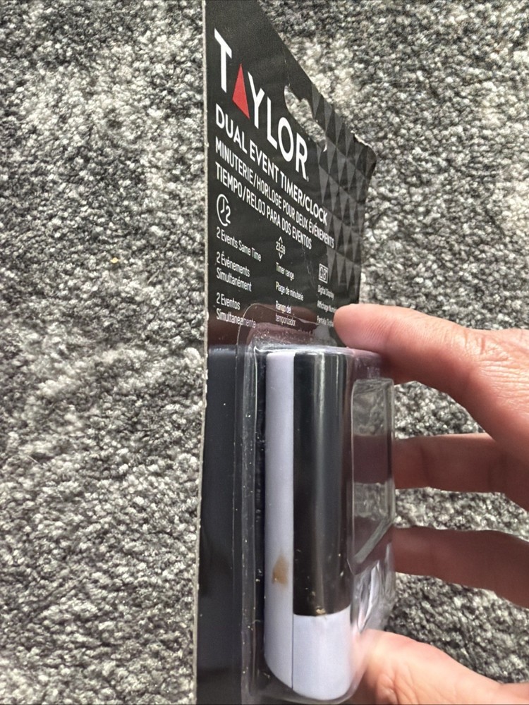 Taylor Dual Event Large Display Digital Kitchen Timer With Magnetic Back & Clip