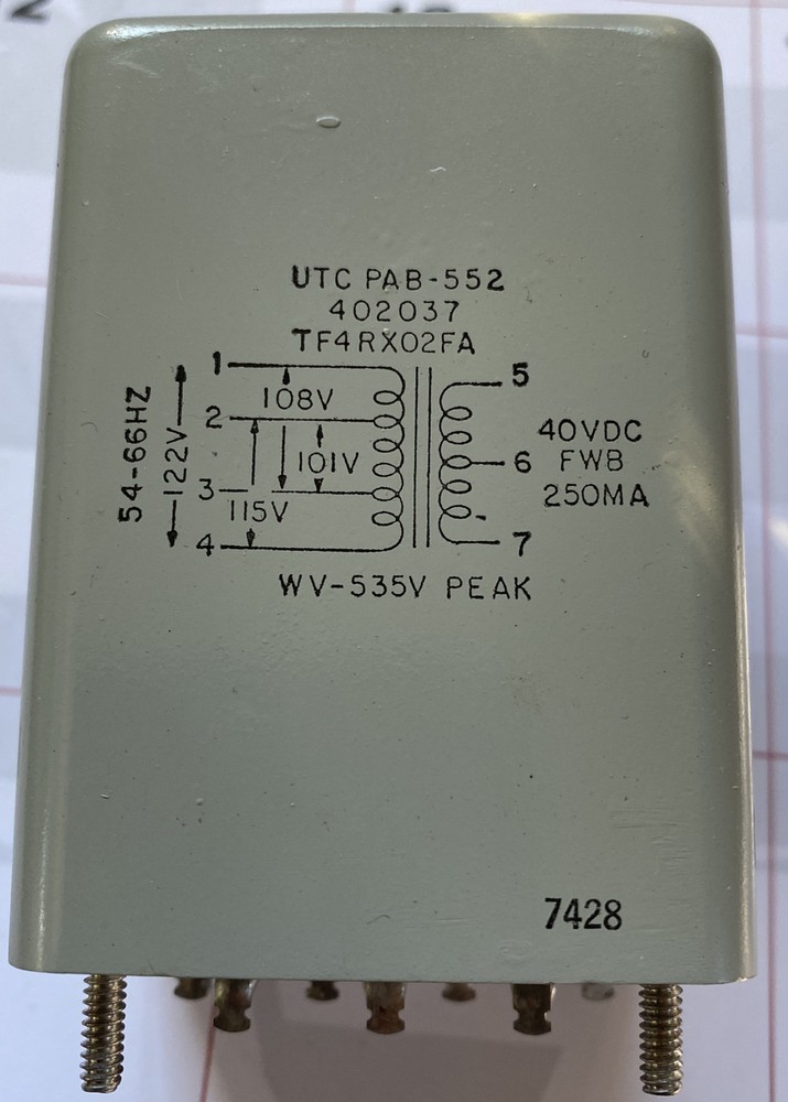UTC 402037 TF4RX02FA Power Transformer