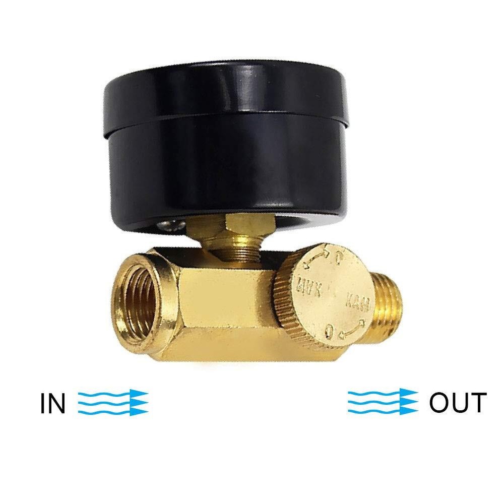 Air Pressure Control Valve Regulator with Gauge Solid Brass Construction 140 PSI