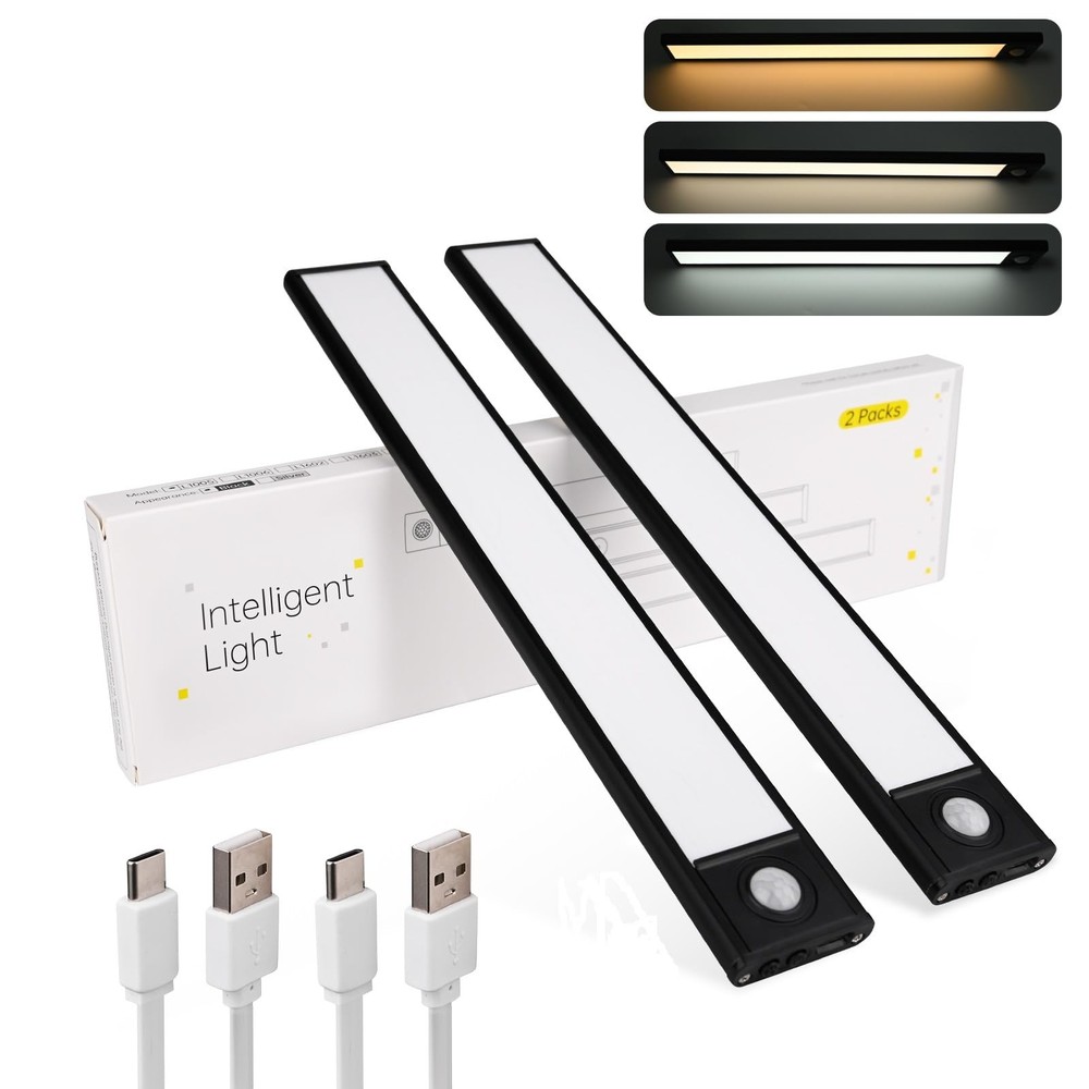 Under Cabinet Lighting, Motion Sensor 54 LED Under Cabinet Lights, 2Pack Rech...