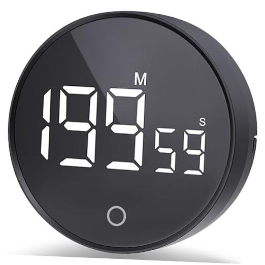 Digital Kitchen Timers, Visual timers Magnetic Countdown Countup Smart Black