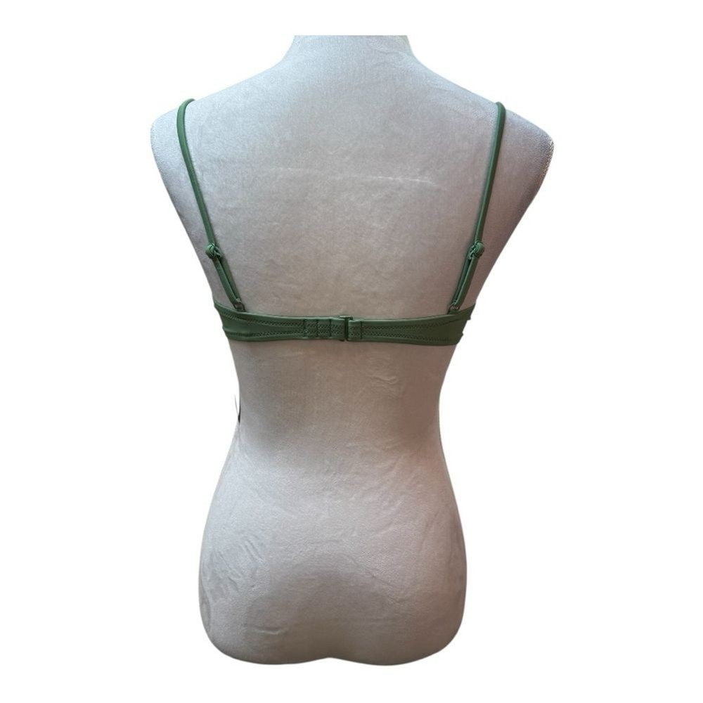 NWT J Crew Bikini Top Green Underwire Strappy Adjustable Size 34C