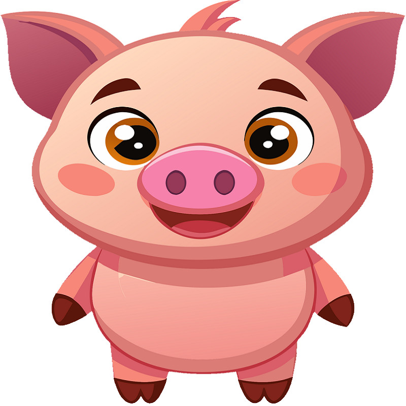 30 Custom Cute Cartoon Pig Personalized Address Labels