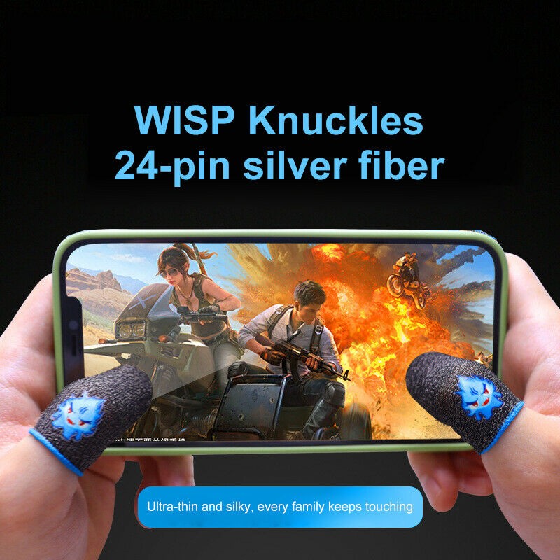 2Pcs Screen Gaming Finger Sleeve Game Controller Sweatproof Finger Cots For PUBG