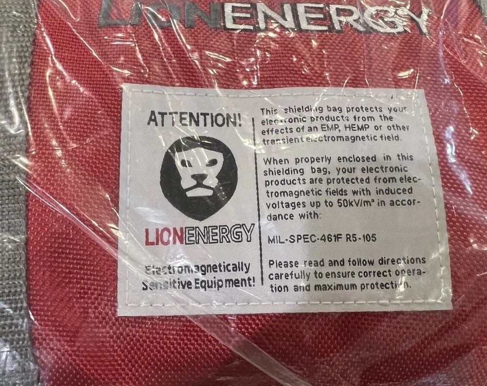 Lion Energy EMP Shielding Bag Kit - MIL-SPEC-461F - includes Bin & Solar Cable