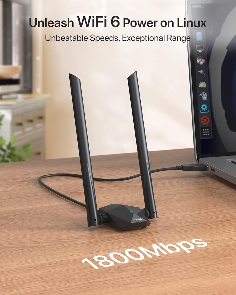 AX1800 USB WiFi 6 Linux, Linux Compatible WiFi Adapter for PC, Raspberry Pi 2...