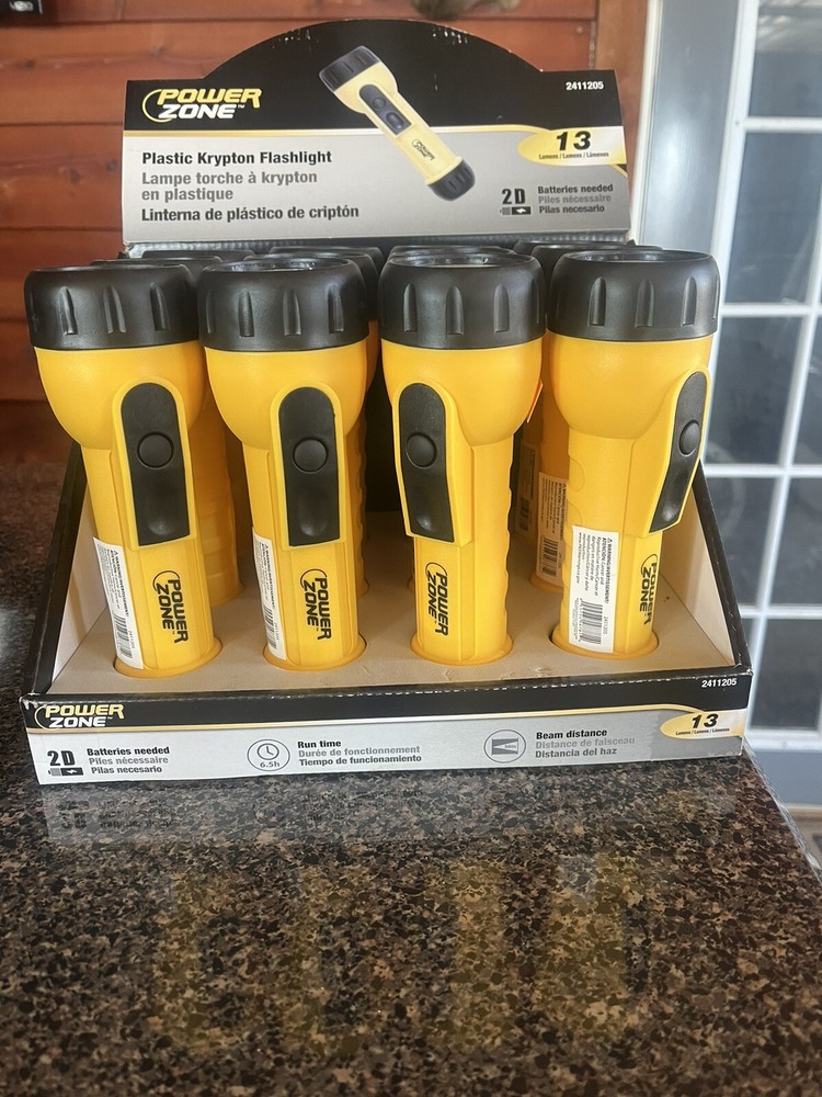 Power Zone Plastic Krypton Flashlights 12 Pack