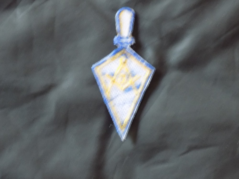 Masonic Trowel Shape Patch Square Compass Blue Lodge Iron Sew Fraternity NEW!
