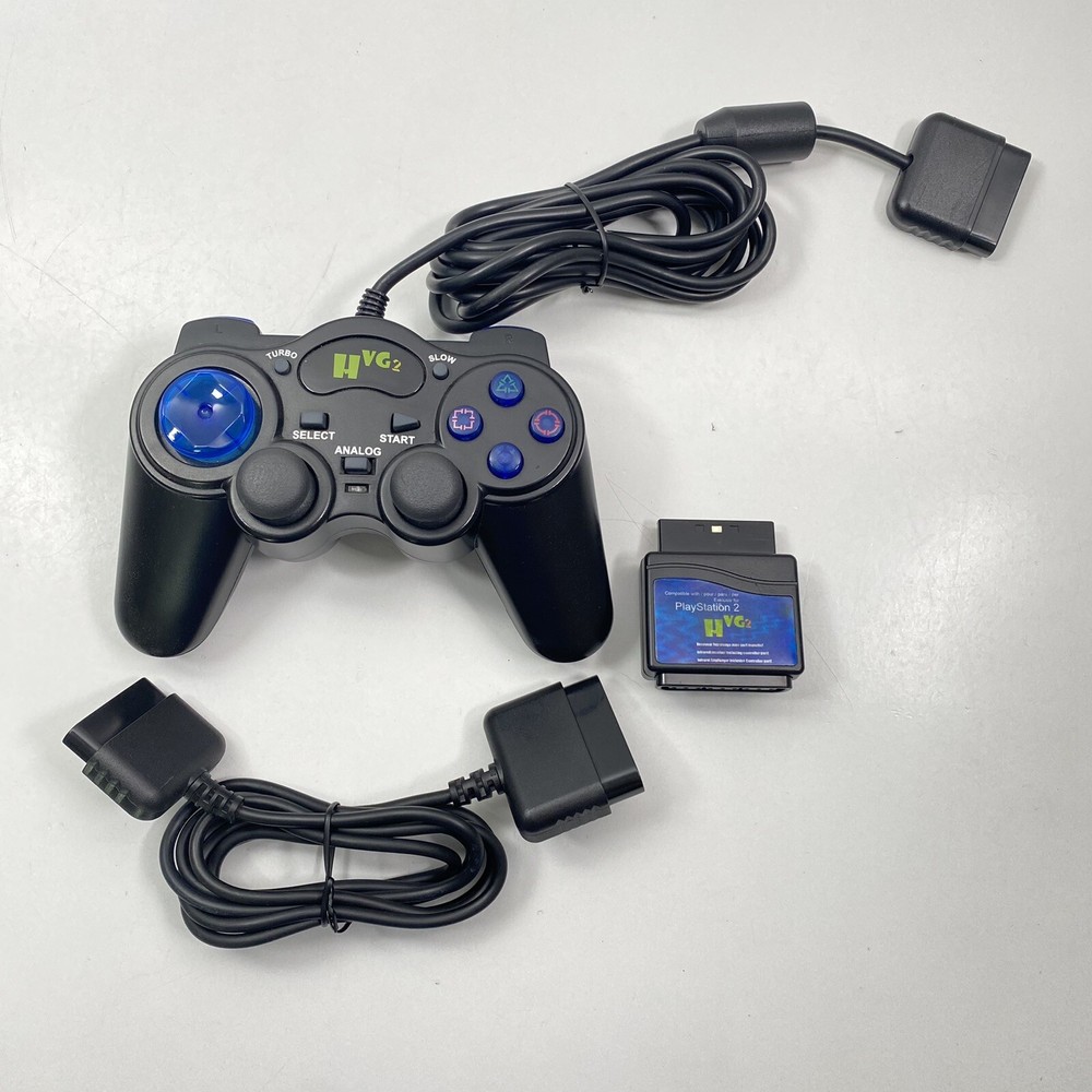 Playstation 2 Controller HVG2 W/ Adapter & Cable Extension