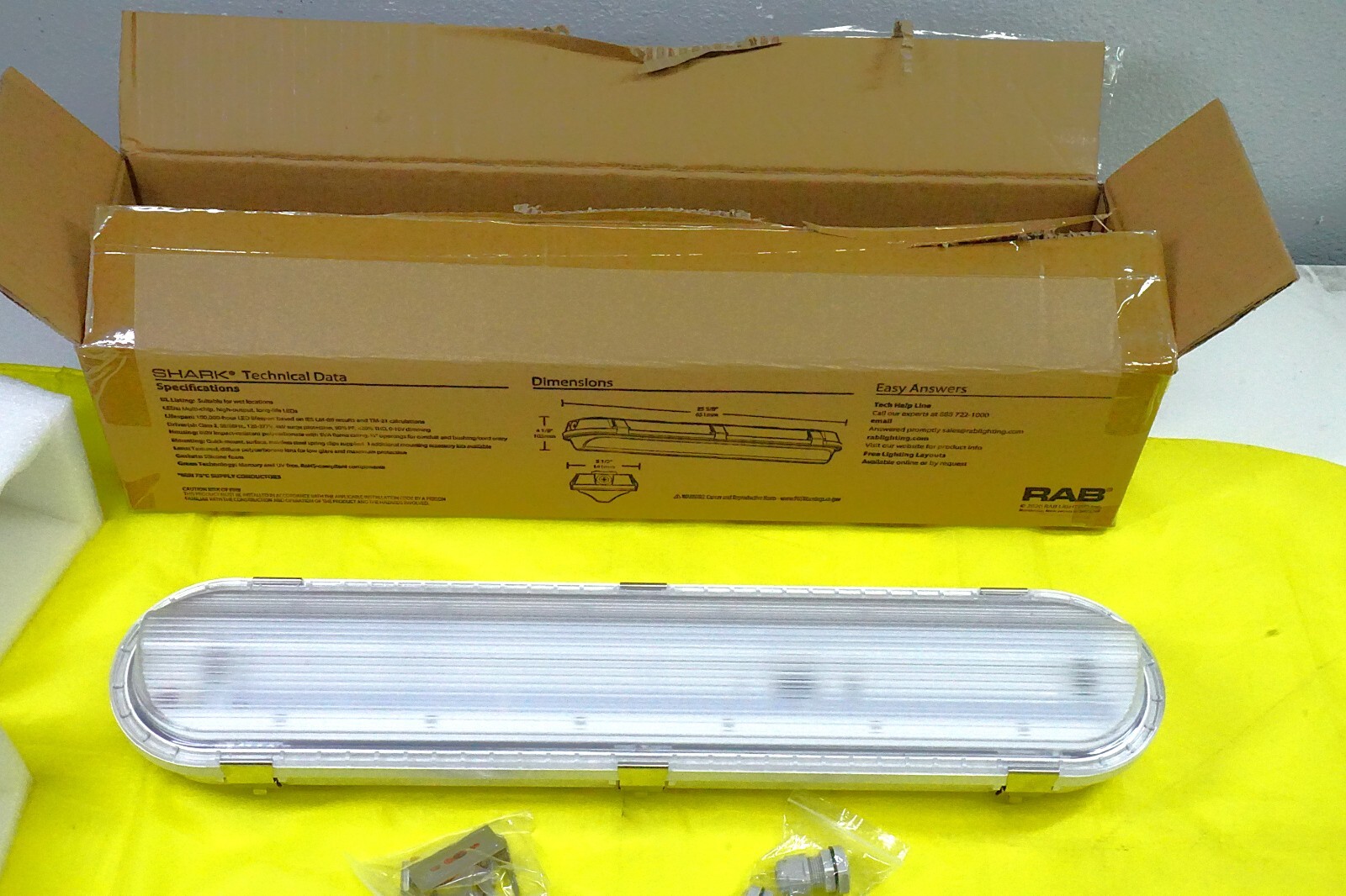 RAB, Shark2-25W/D10, LED Light Washdown Linear 2ft 25w 5000k 120-277v Hazardous