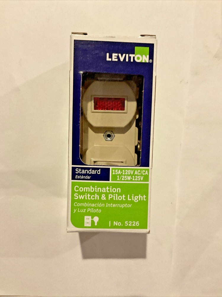 Leviton 5226-ISP Combination Switch and Pilot Light 15A-120V,