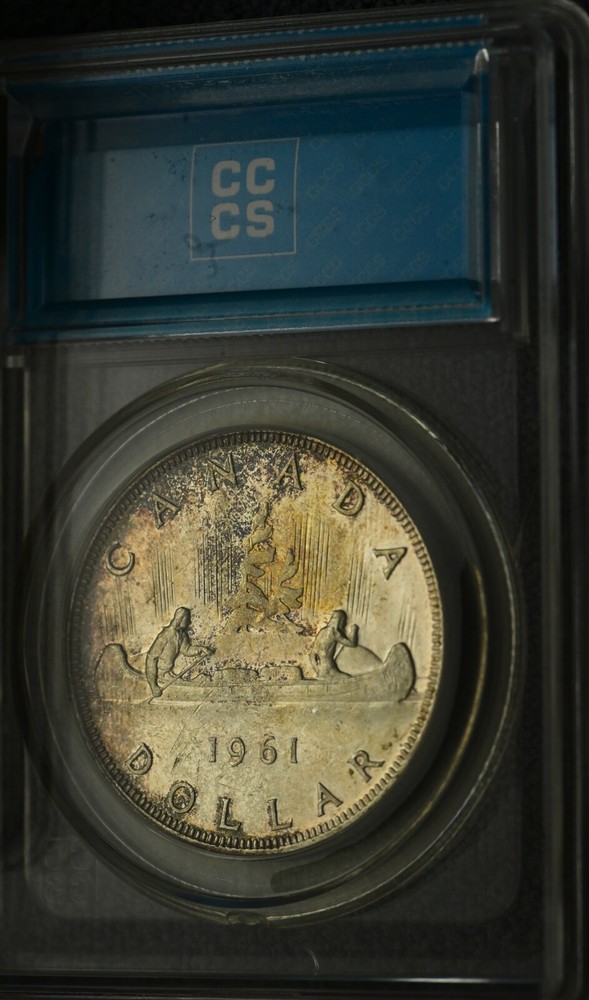 1961 Silver Dollar $1 CCCS MS-65 - Superb Purple Tones