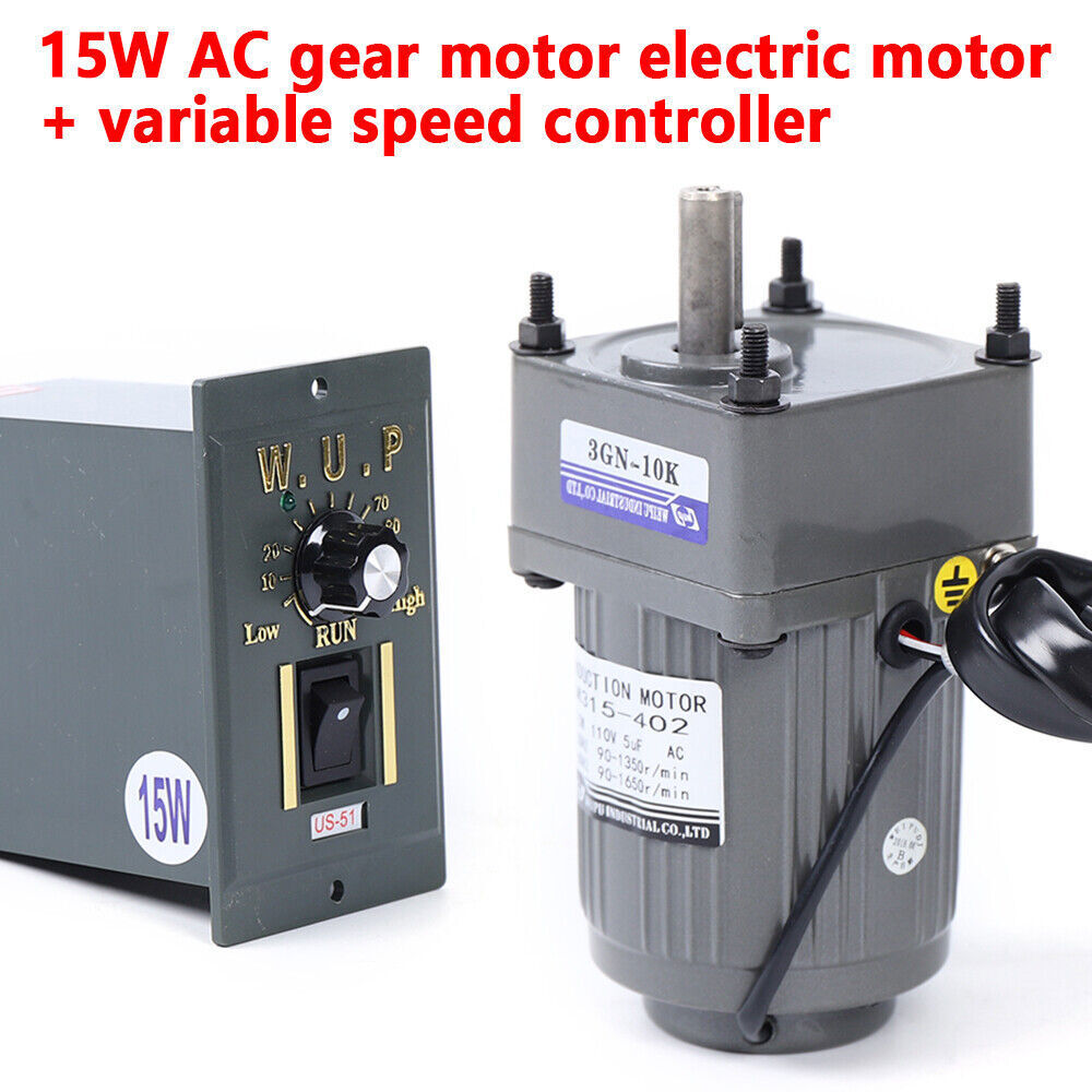 Electric Single Phase AC Gear Motor Variable Speed Controller 1:10 125RPM 110V