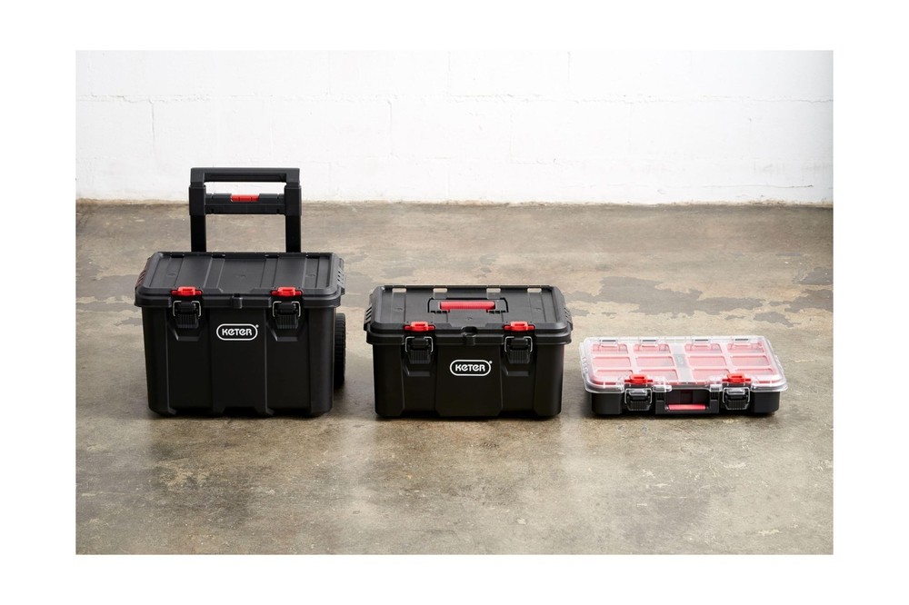 Keter Stack N’ Roll 3-Piece Rolling Tool Box System – Stackable Modu