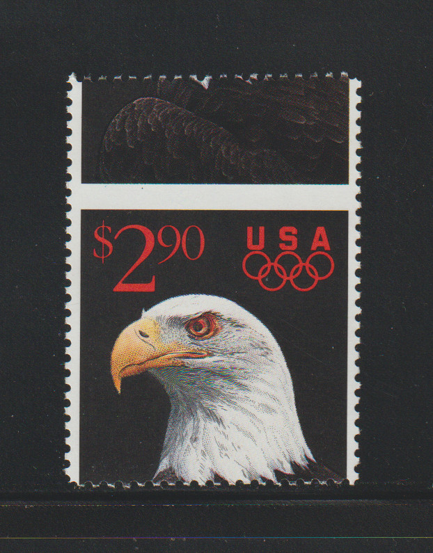 US EFO ERROR Stamps #2540 $2.90 Olympic Eagle, Bird: Huge Perf Shift! MNH