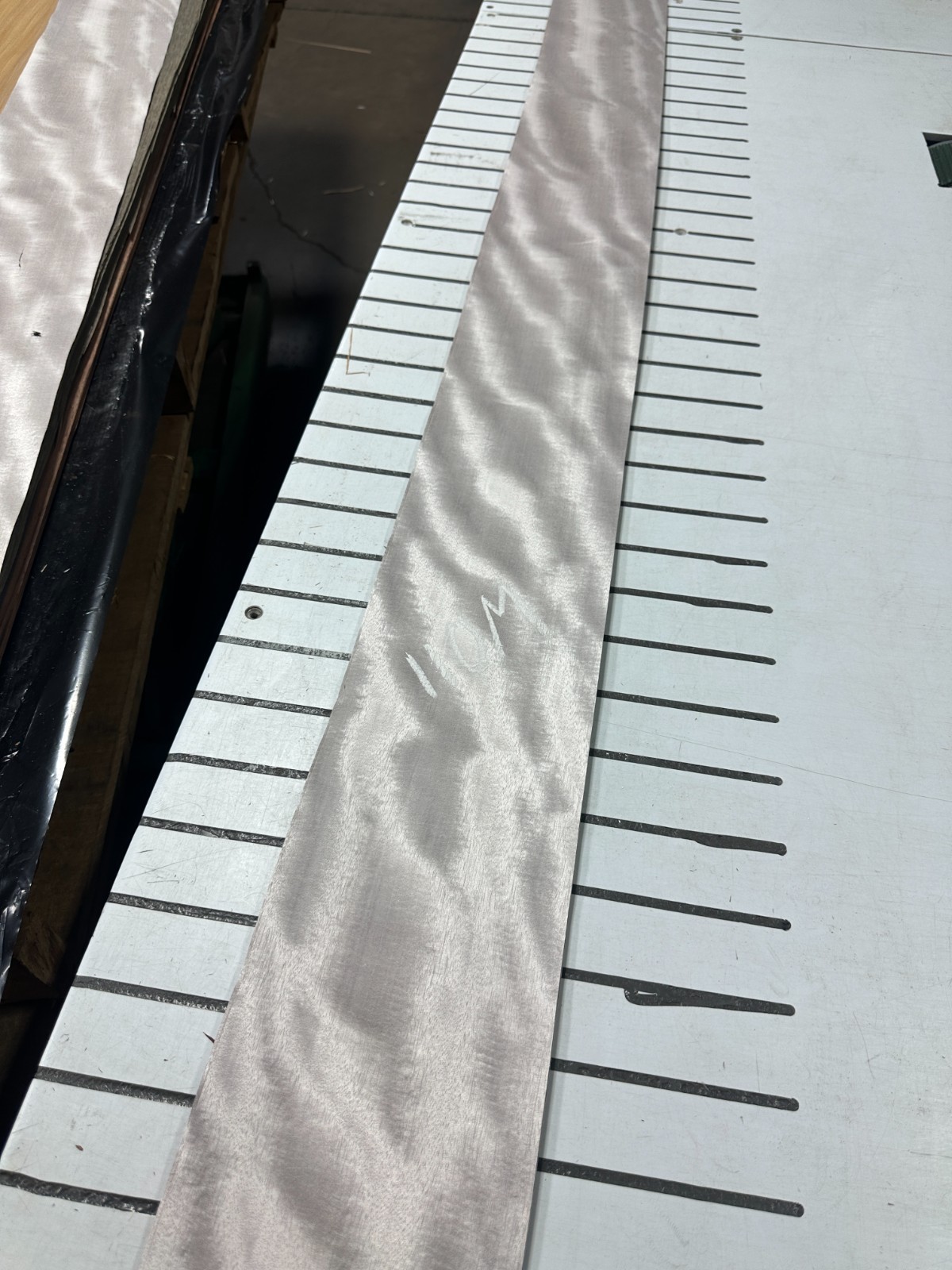 Silver Figured Anigre Raw Wood Veneer 2 sheets 82'' x 7'' 110M