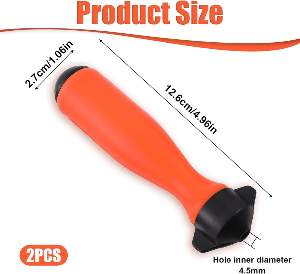 2 Pack Round File Handle with Adjustable Nut, Nylon File Tool Replacement Grip