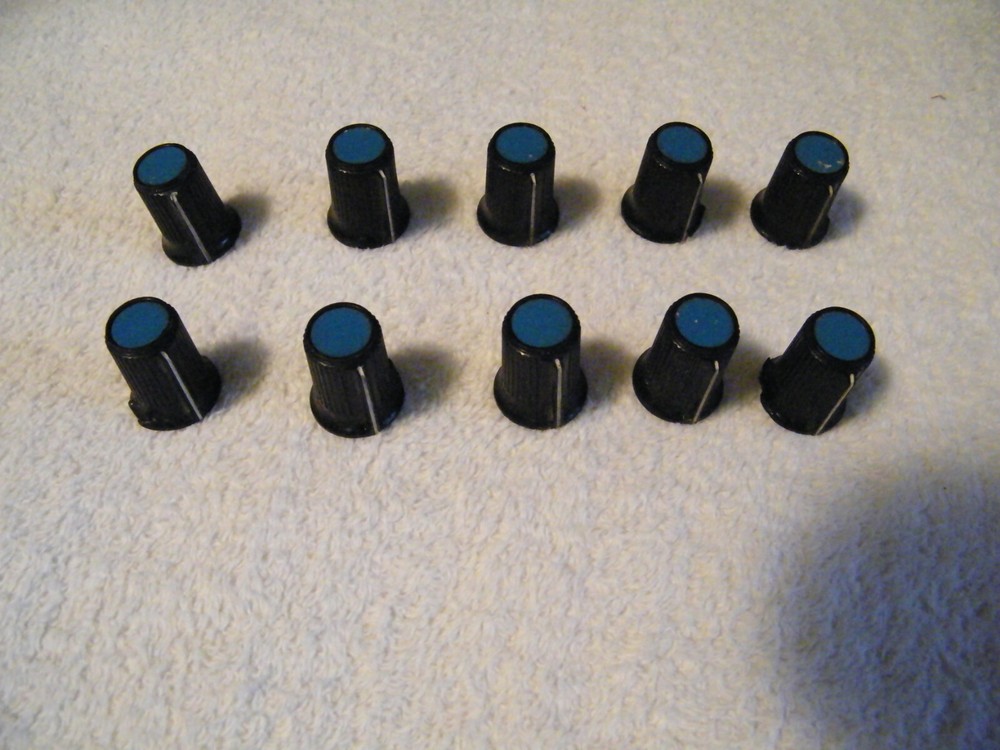 BIAMP 1221 Mixer KNOBS- 10 KNOBS with Blue Top - Vintage Audio Parts