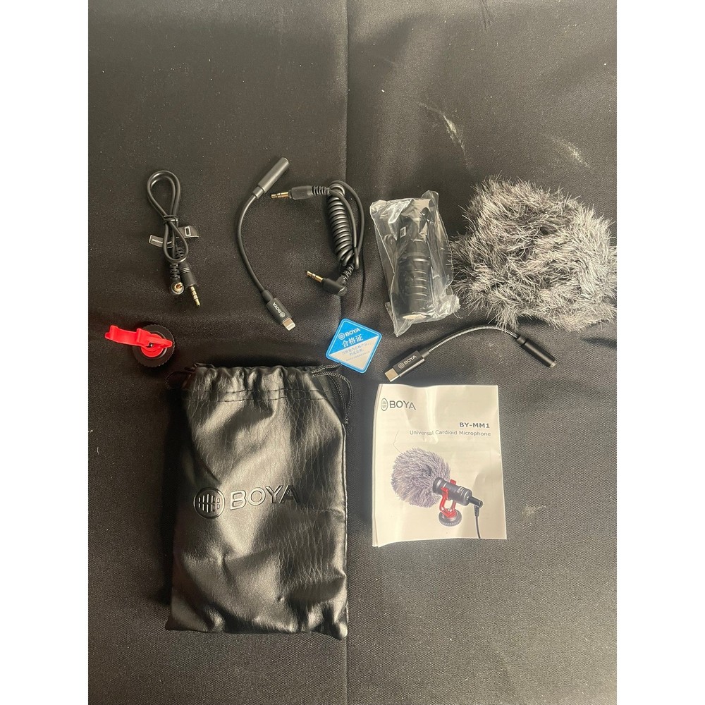 Sunpak - Folding Vlogging Kit with Boya Cardioid Microphone Large LED Ring Light
