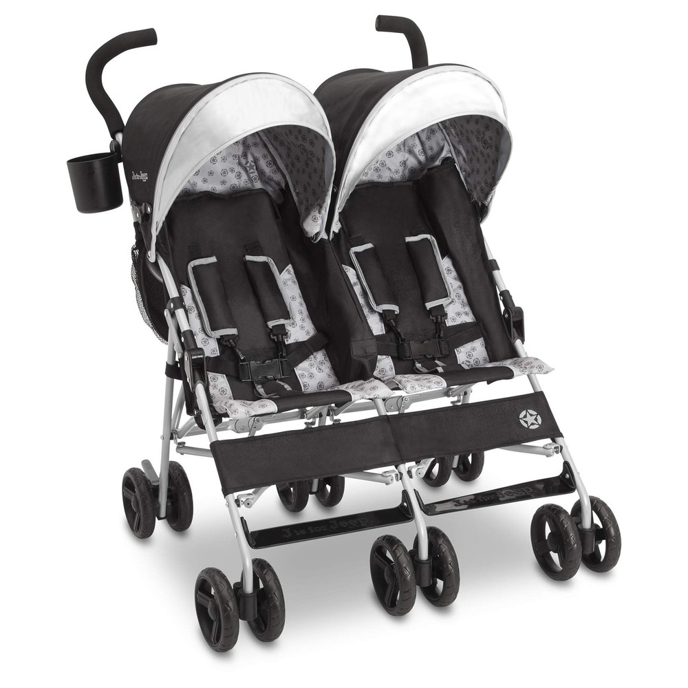 Jeep Scout Double Stroller - Charcoal Galaxy, Lightweight, Easy-Fold