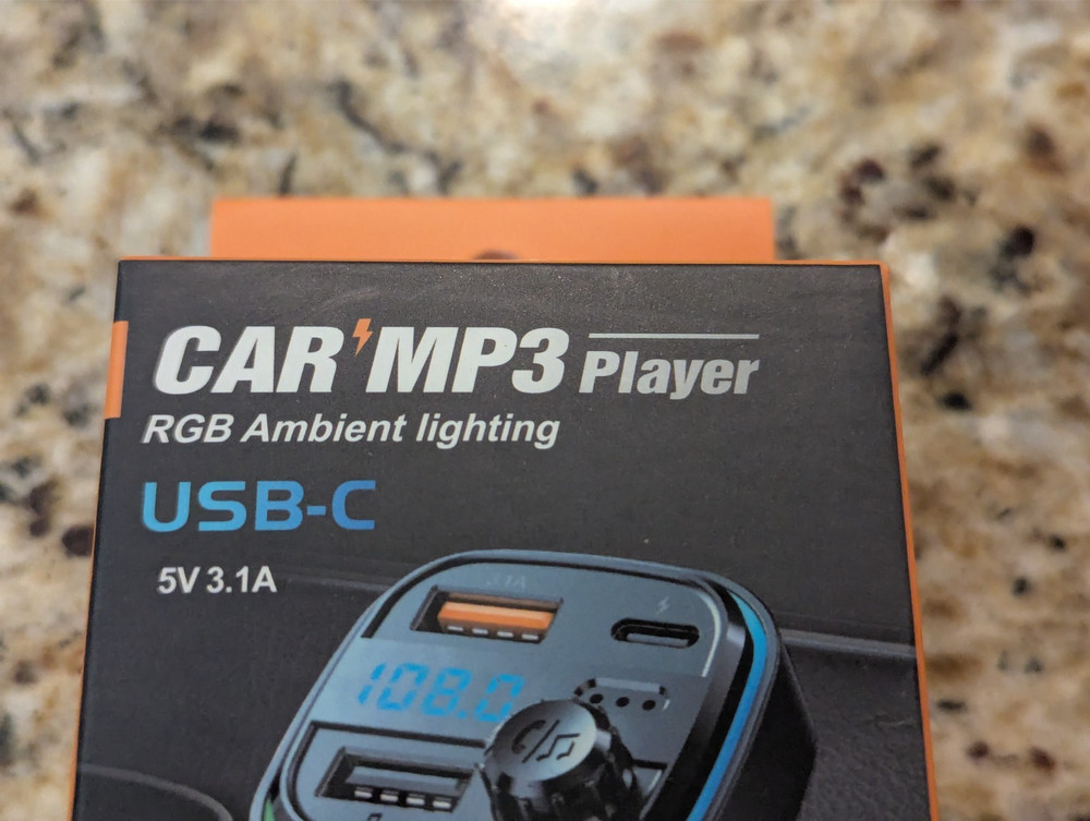 C26 Car MP3 Player RGB Ambient Lighting USB-C 5V 3.1A