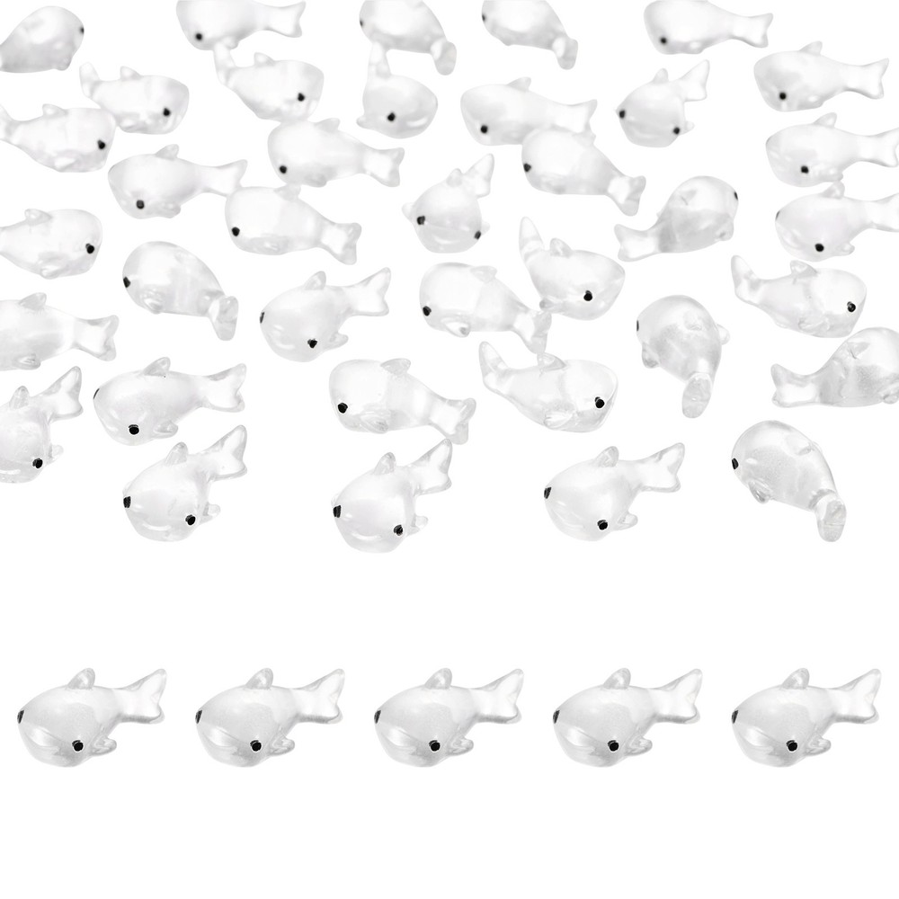 20-Pack Luminous Mini Resin Shark, Tiny Shark Figurines [White]