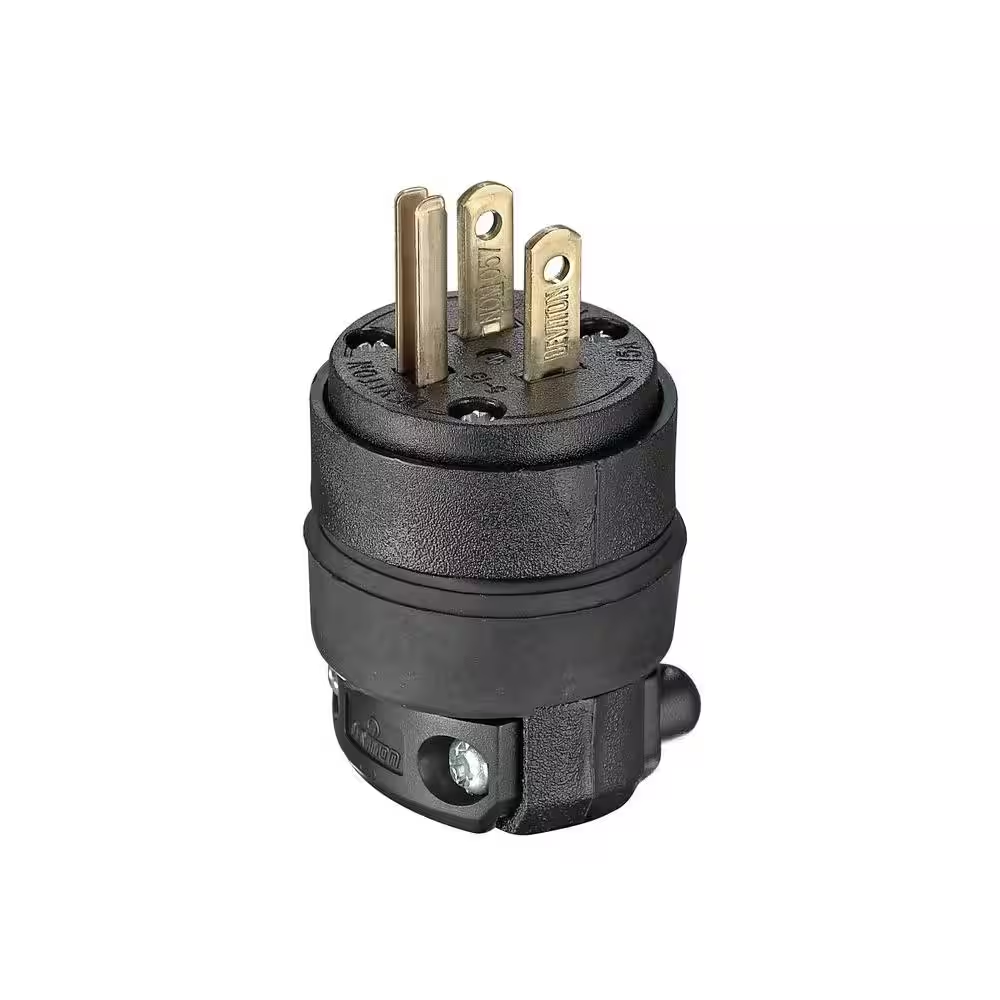 15 Amp 125-Volt Rubber Grounding Plug