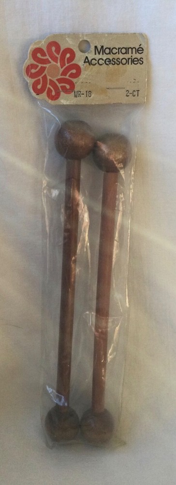 NEW Hazel Pearson Handcrafts Macrame Accessories - 2 Pcs. Dowel Hanger
