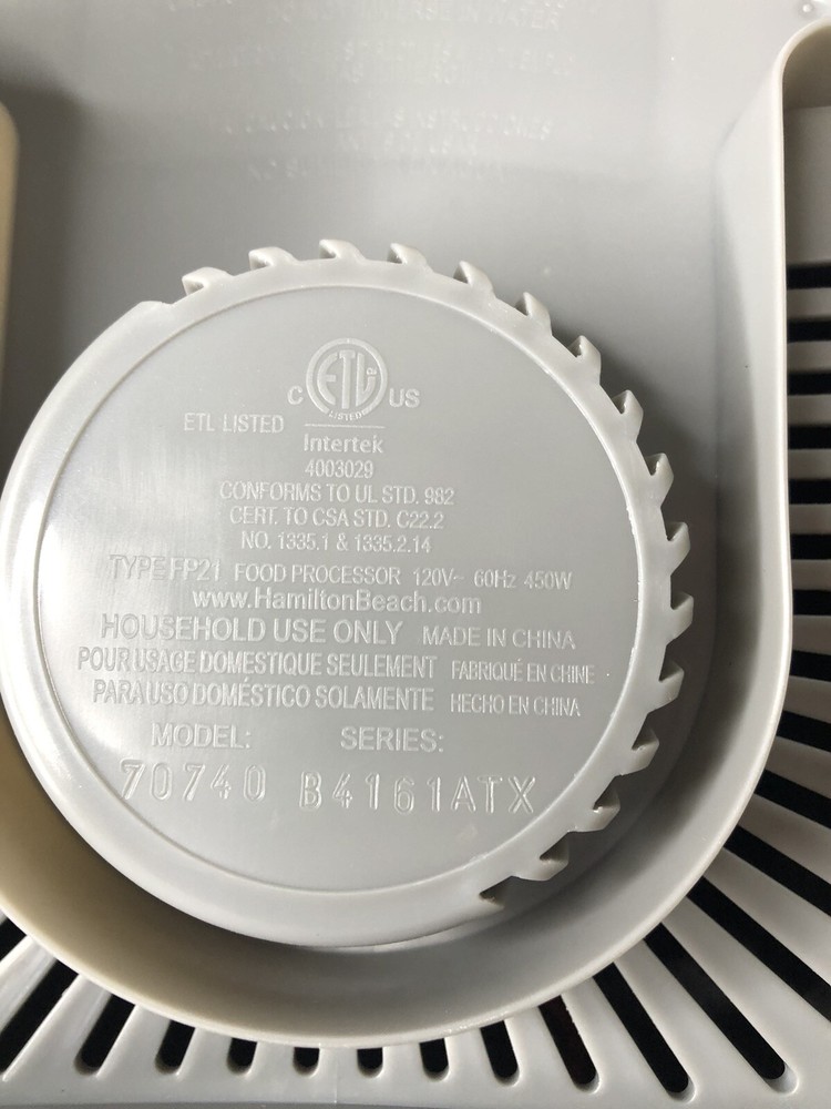 Hamilton Beach 70740 Food Processor Base Motor- Black