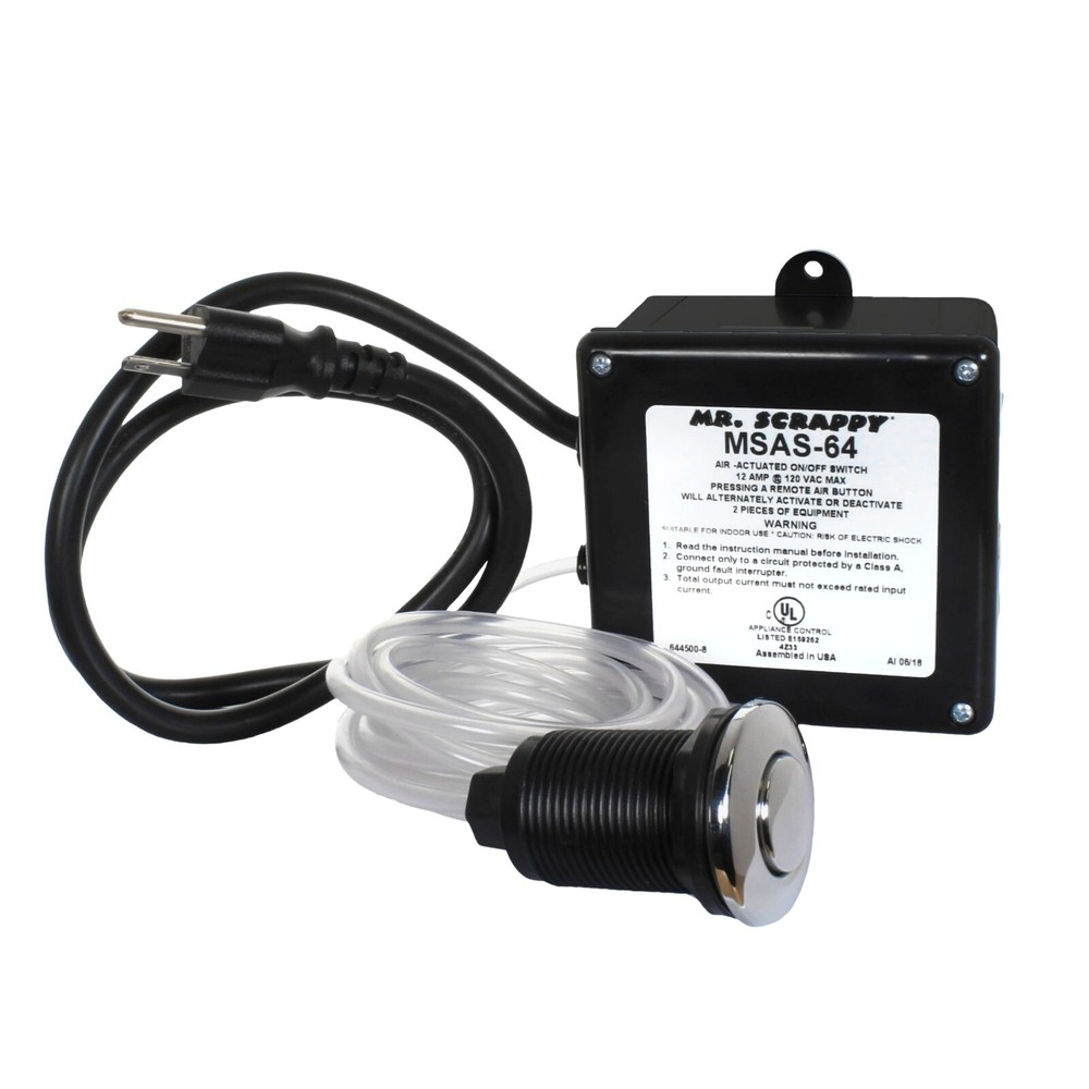 Dual Outlet Garbage Disposal Air Switch Kit with Chrome Button
